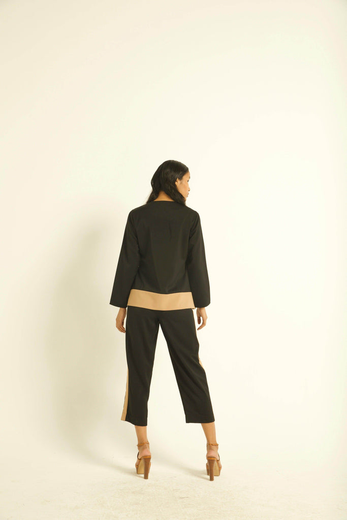 SIDE TIE COLOUR BLOCK PANT - dash and dot dash and dot