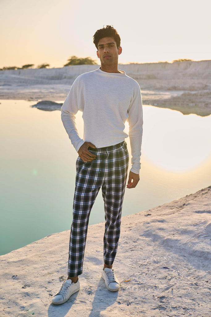 CHECKED VICTORIAN BUCKLE PANT - dash and dot dash and dot