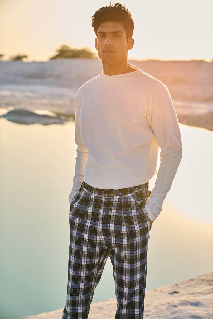 CHECKED VICTORIAN BUCKLE PANT - dash and dot dash and dot