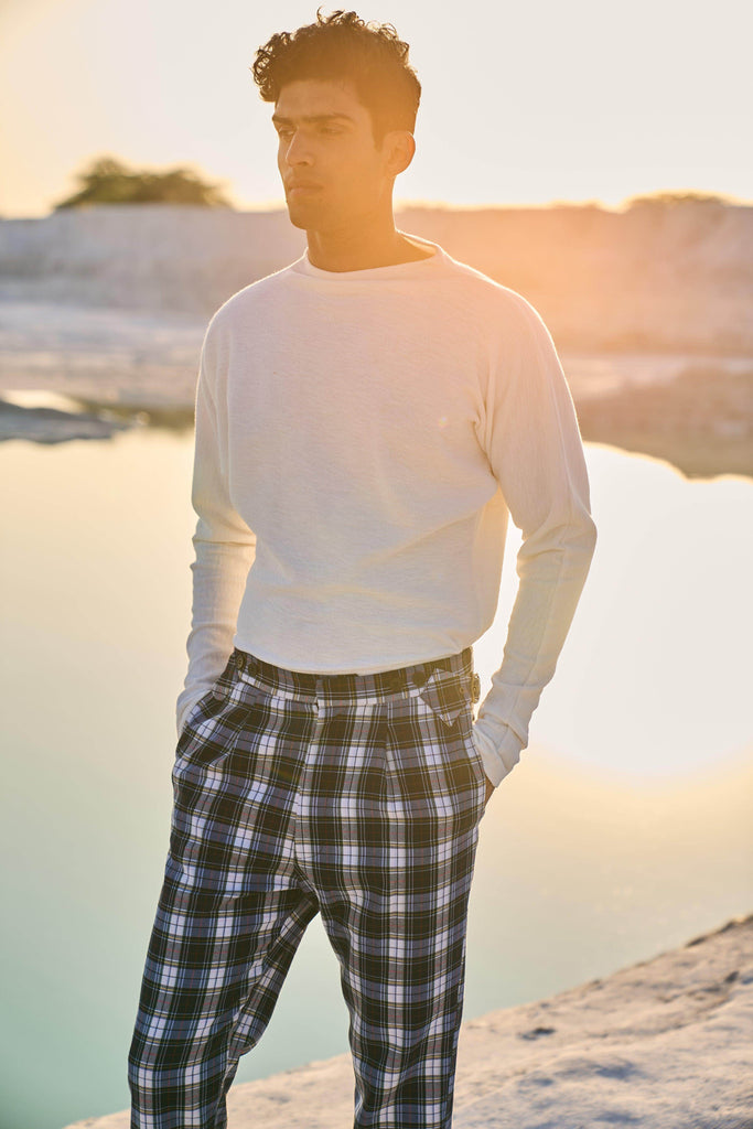 CHECKED VICTORIAN BUCKLE PANT - dash and dot dash and dot