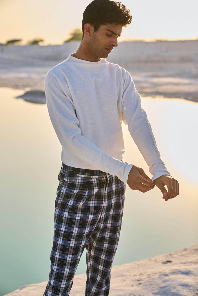 CHECKED VICTORIAN BUCKLE PANT - dash and dot dash and dot