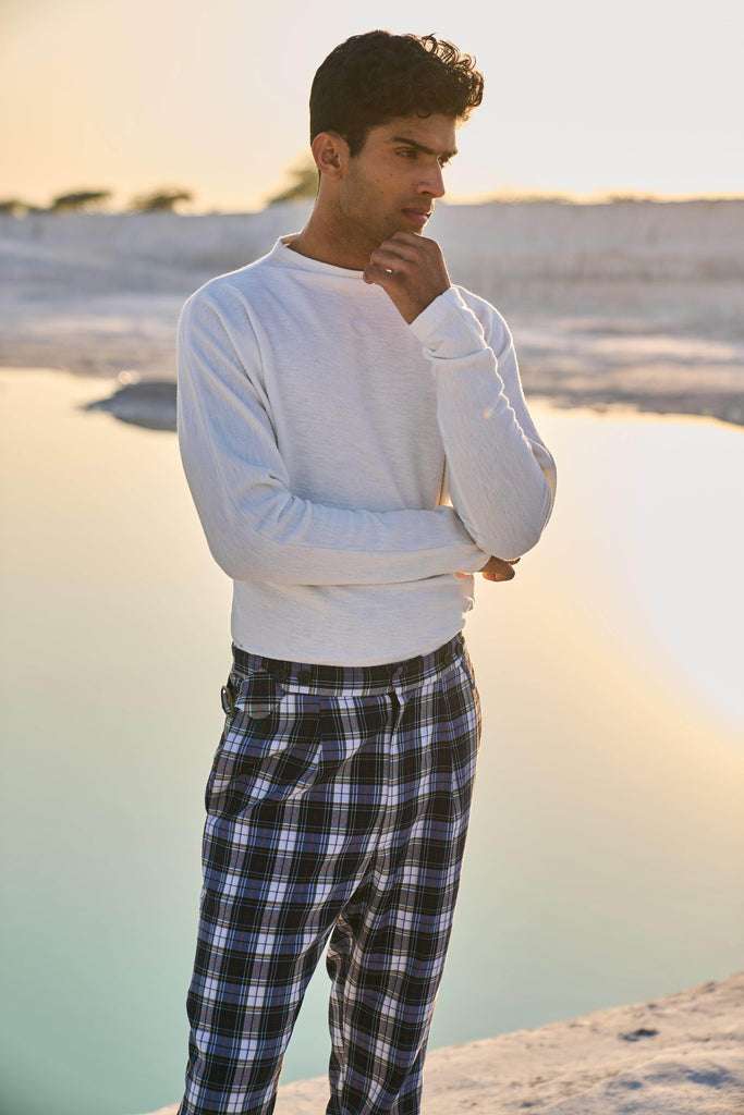 CHECKED VICTORIAN BUCKLE PANT - dash and dot dash and dot