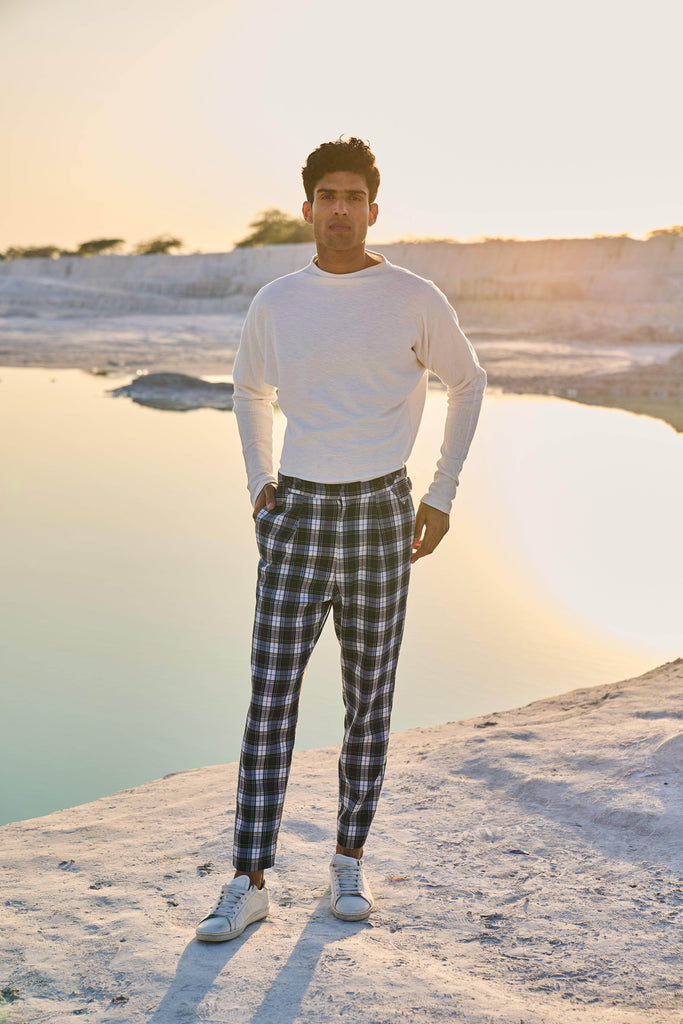 CHECKED VICTORIAN BUCKLE PANT - dash and dot dash and dot