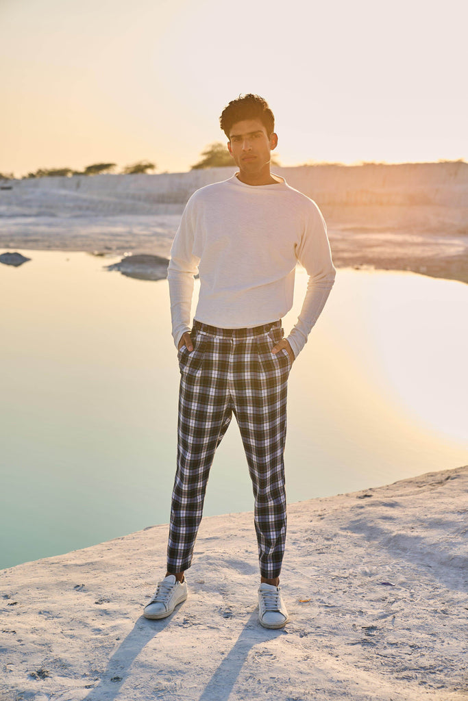 CHECKED VICTORIAN BUCKLE PANT - dash and dot dash and dot