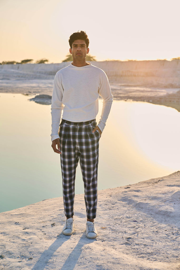 CHECKED VICTORIAN BUCKLE PANT - dash and dot dash and dot