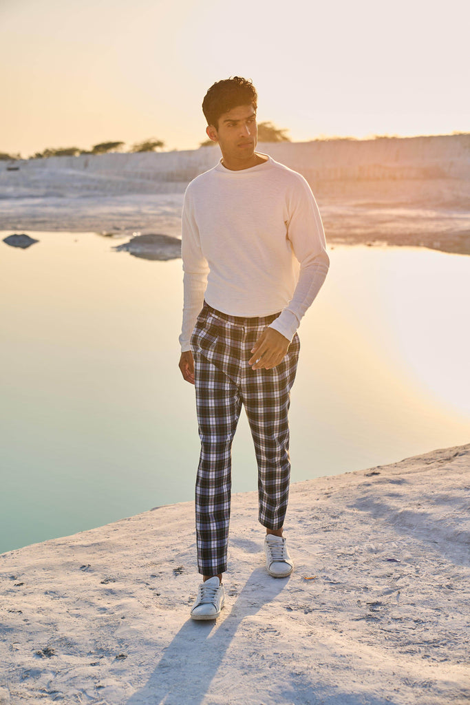 CHECKED VICTORIAN BUCKLE PANT - dash and dot dash and dot