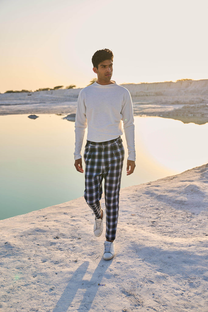 CHECKED VICTORIAN BUCKLE PANT - dash and dot dash and dot