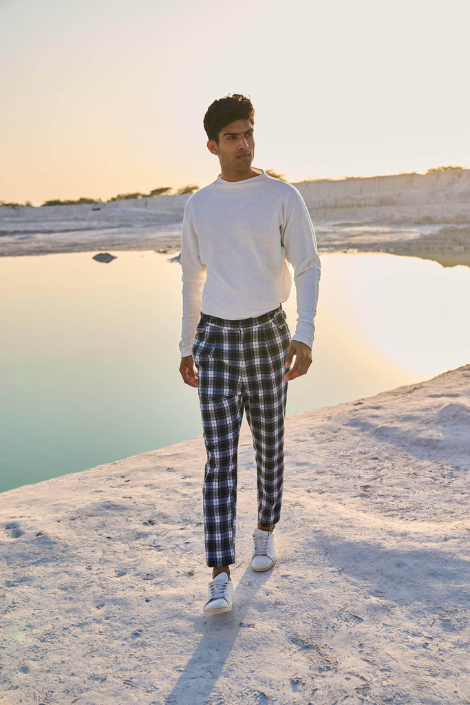 CHECKED VICTORIAN BUCKLE PANT - dash and dot dash and dot