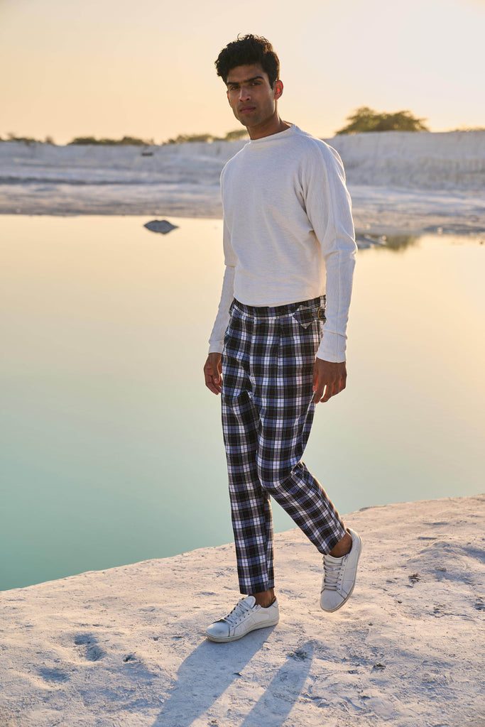 CHECKED VICTORIAN BUCKLE PANT - dash and dot dash and dot