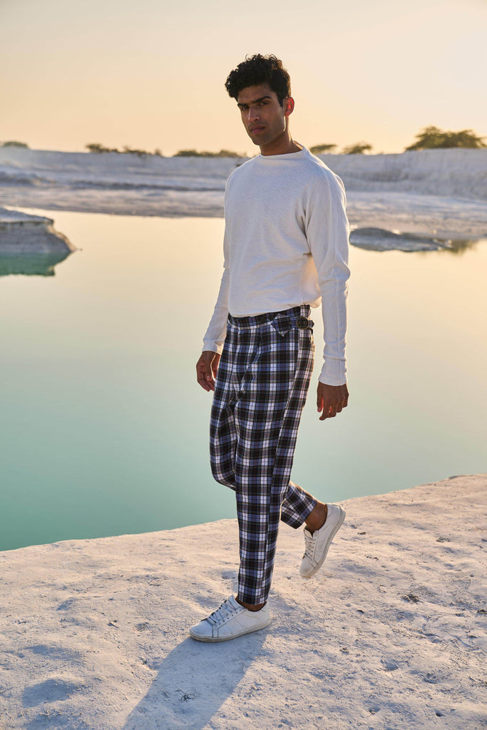 CHECKED VICTORIAN BUCKLE PANT - dash and dot dash and dot