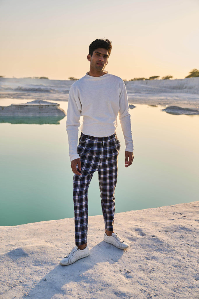 CHECKED VICTORIAN BUCKLE PANT - dash and dot dash and dot