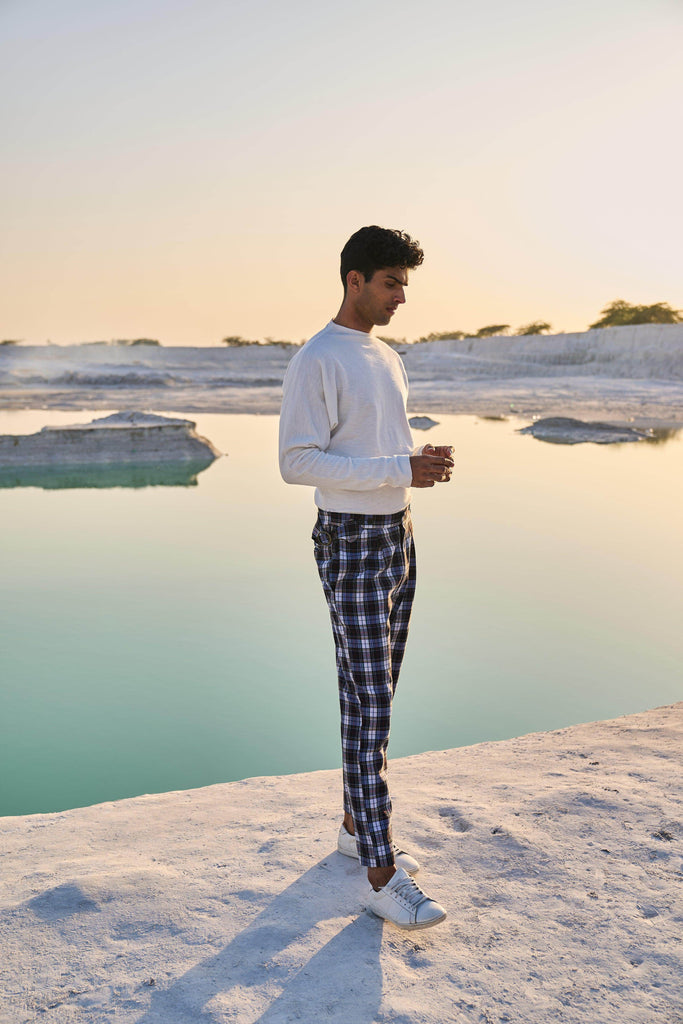 CHECKED VICTORIAN BUCKLE PANT - dash and dot dash and dot