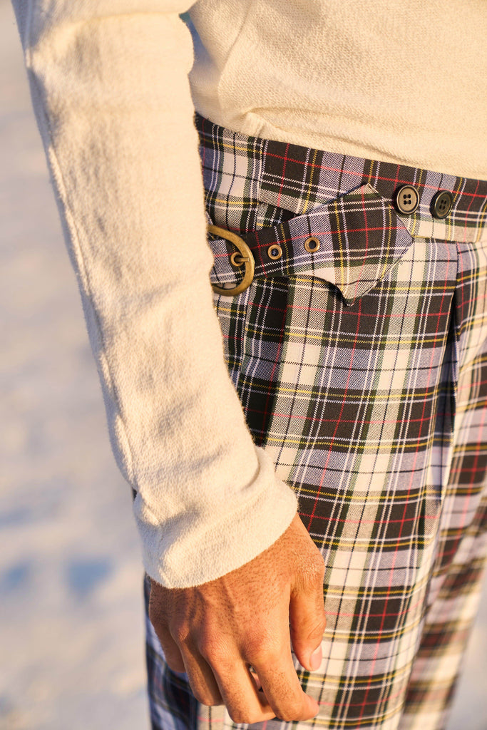 CHECKED VICTORIAN BUCKLE PANT - dash and dot dash and dot