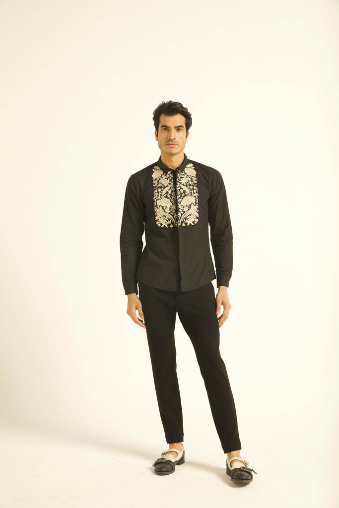 EMBROIDERED BIB SHIRT - dash and dot dash and dot