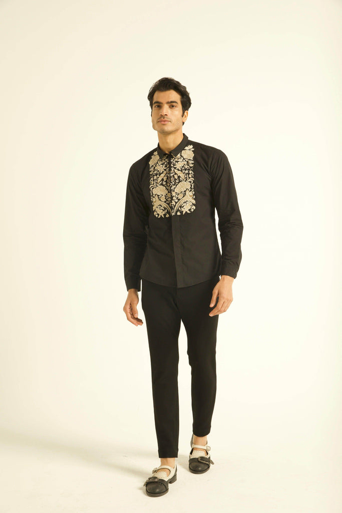 EMBROIDERED BIB SHIRT - dash and dot dash and dot