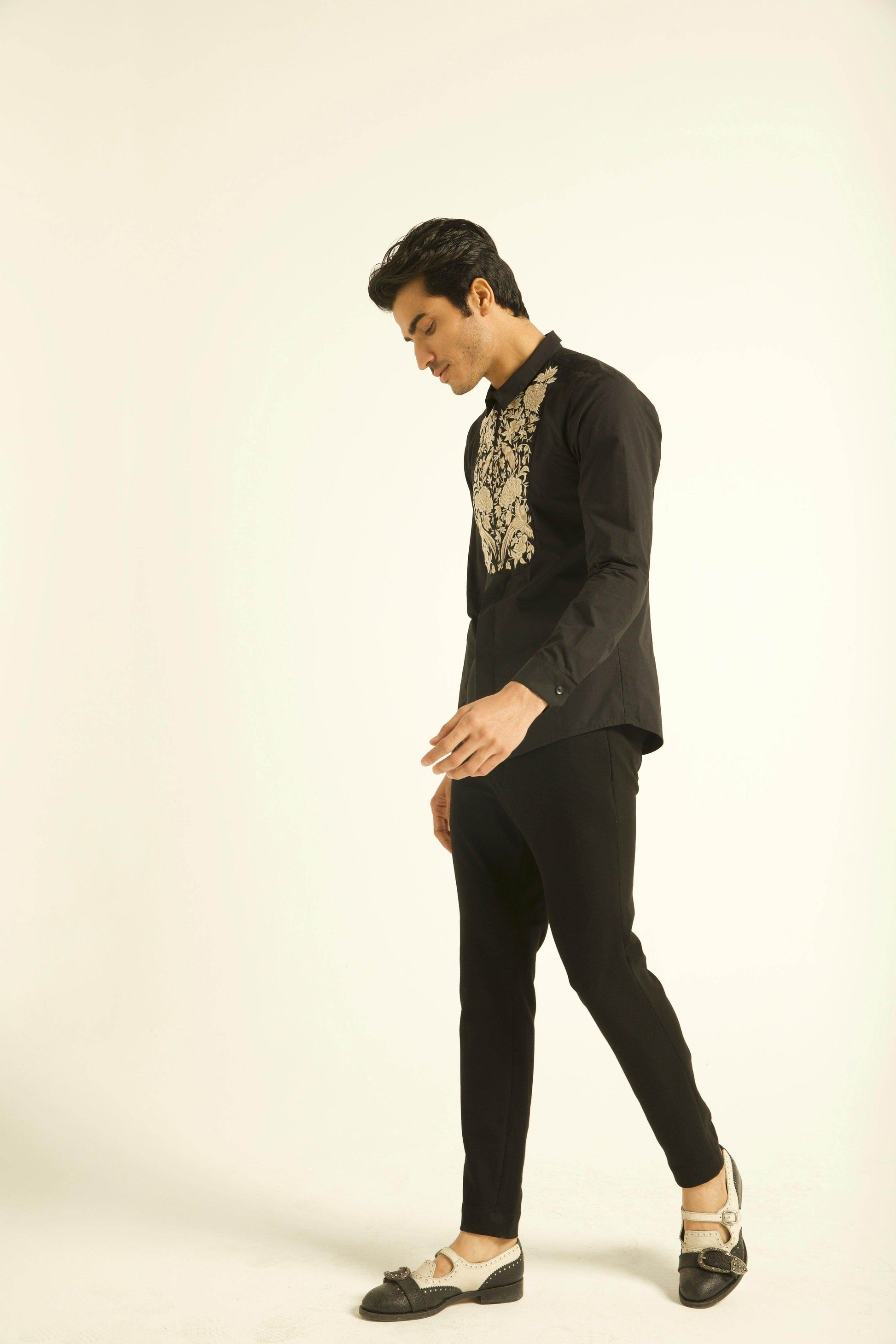 EMBROIDERED BIB SHIRT - dash and dot