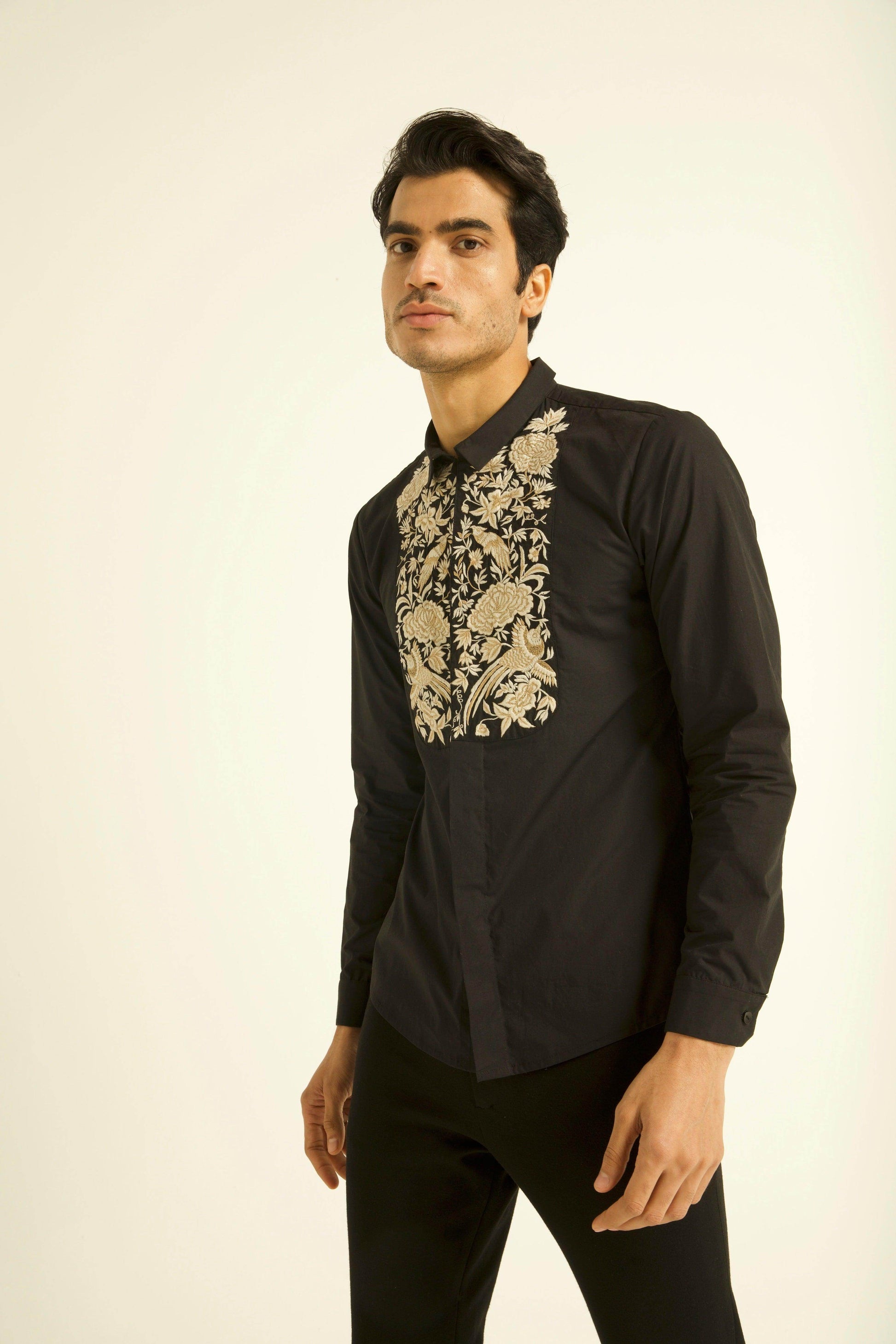 EMBROIDERED BIB SHIRT - dash and dot