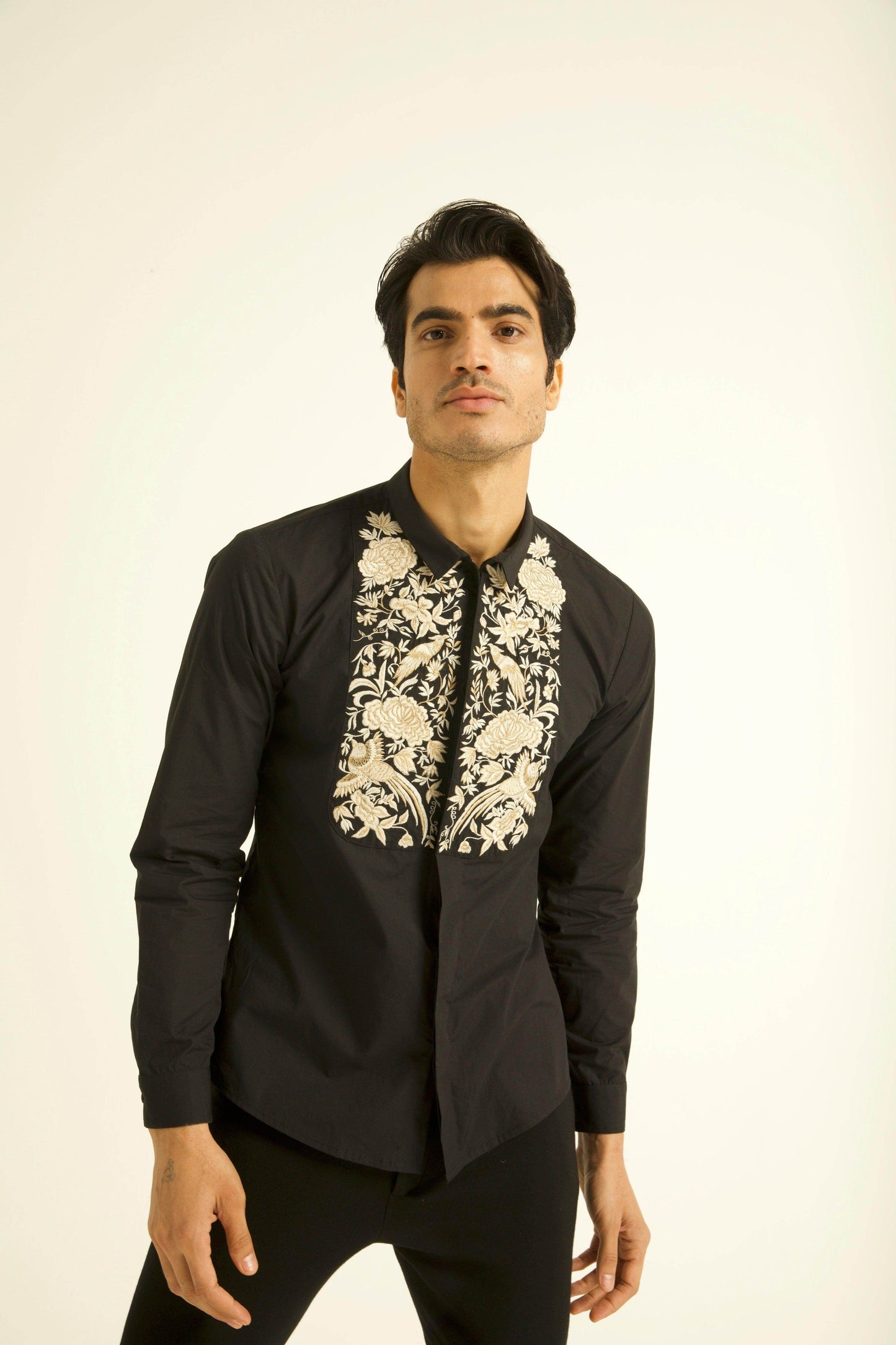 EMBROIDERED BIB SHIRT - dash and dot