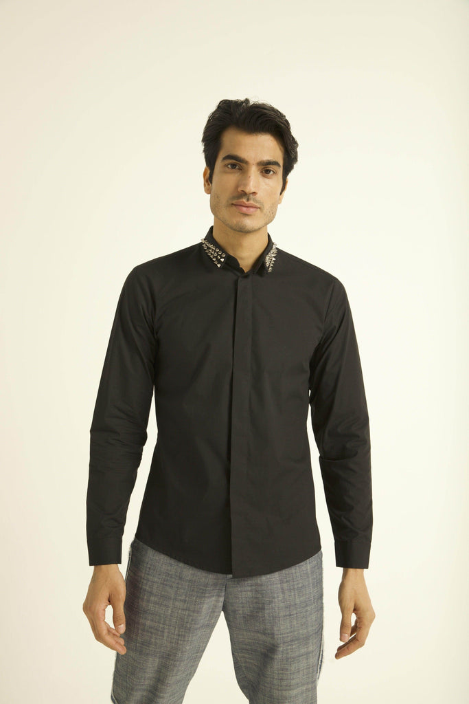 STUD COLLAR SHIRT - dash and dot dash and dot