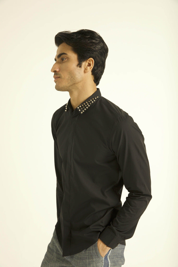 STUD COLLAR SHIRT - dash and dot dash and dot