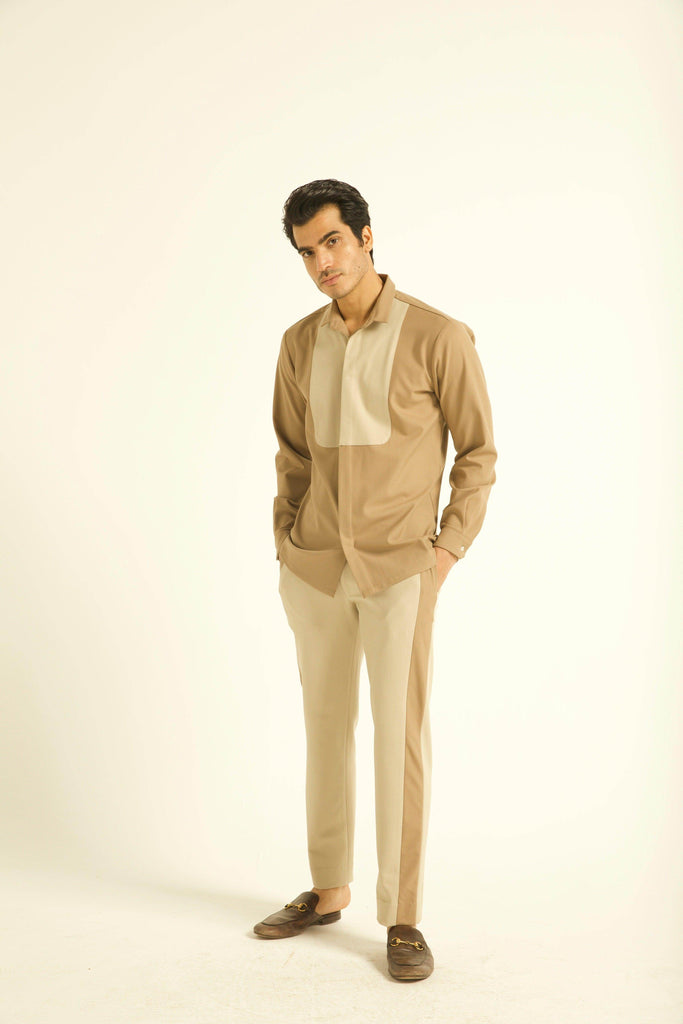 KHAKI BIB SHIRT - dash and dot dash and dot