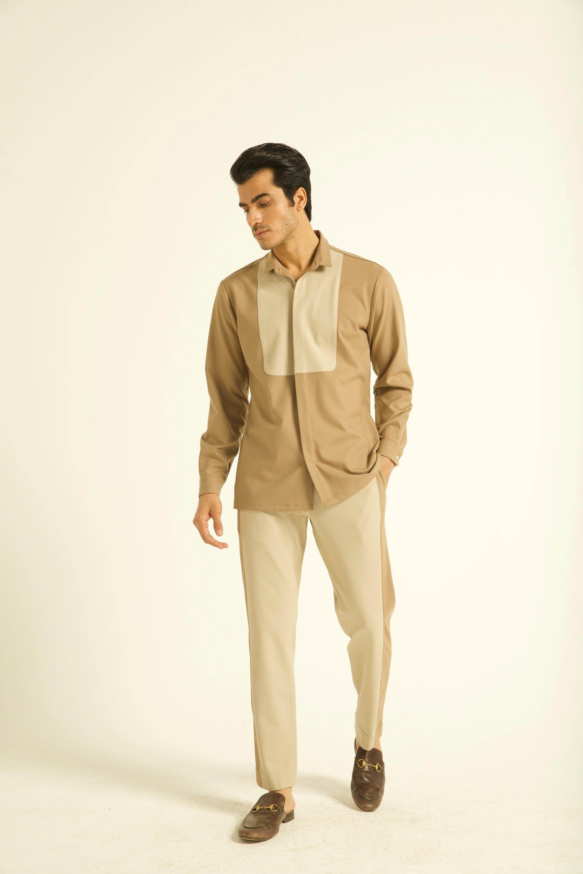 KHAKI BLOCKED SET - dash and dot