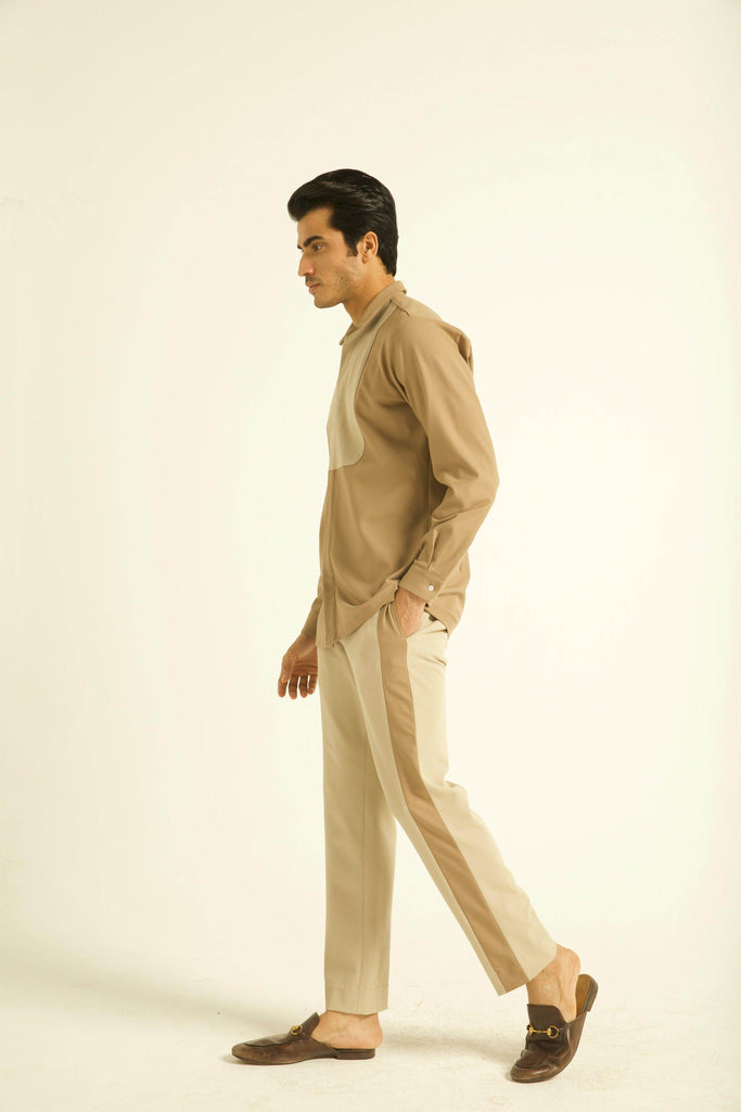 KHAKI BIB SHIRT - dash and dot dash and dot