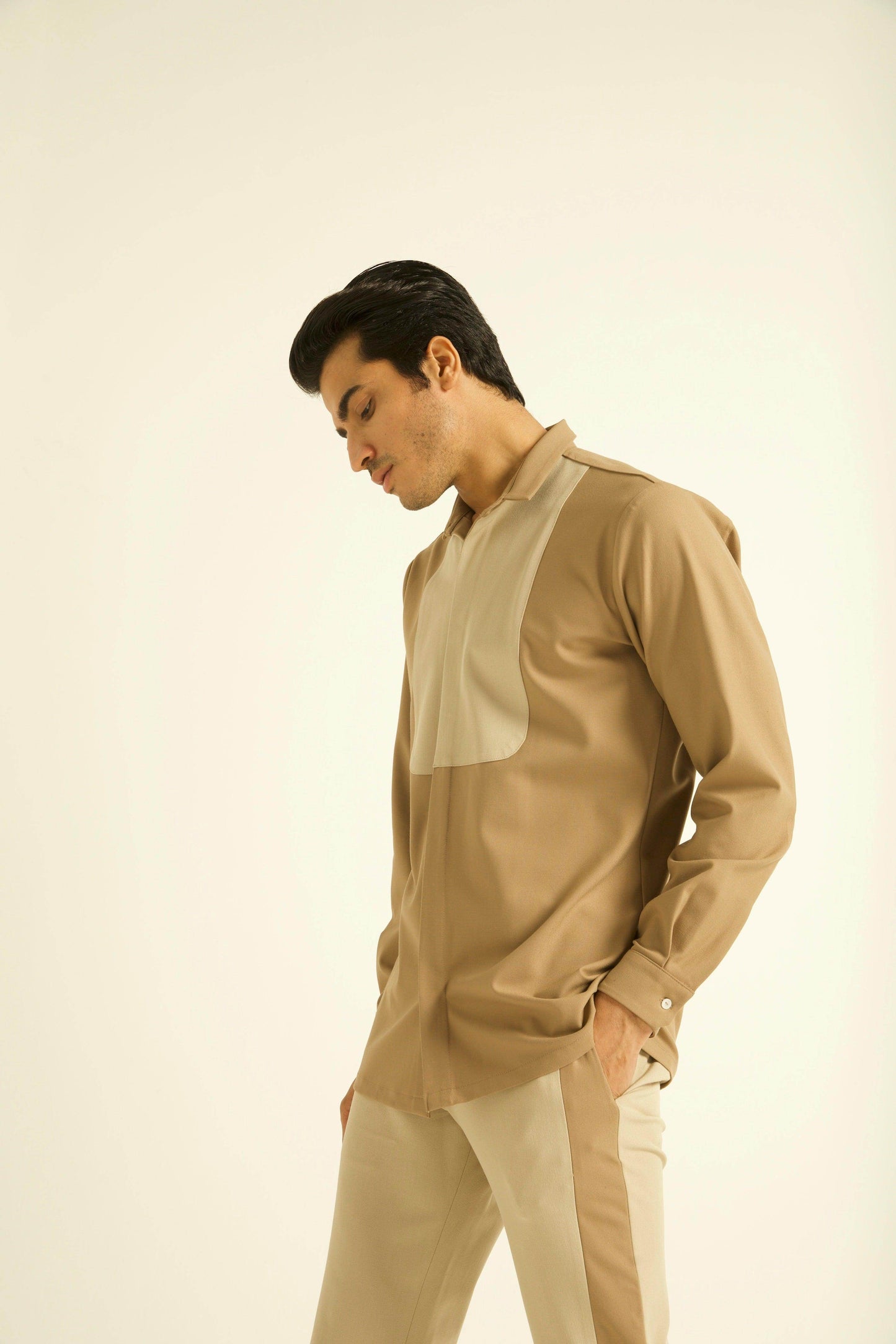 KHAKI BLOCKED SET - dash and dot