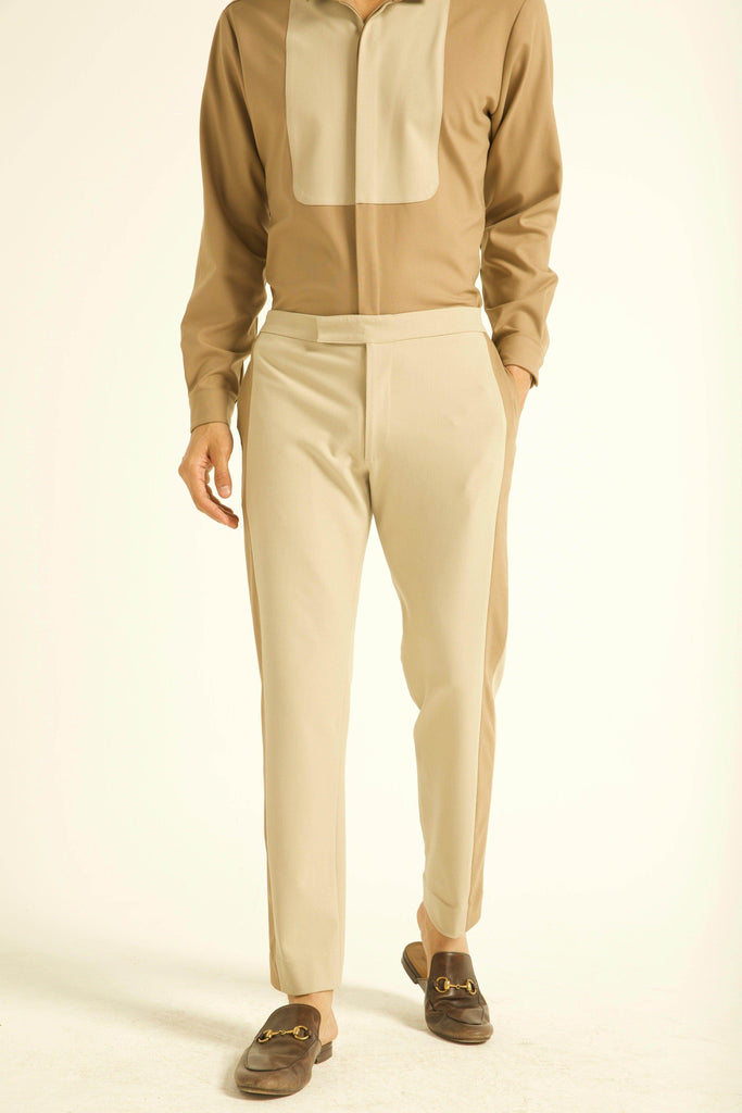 BEIGE TUXEDO PANT - dash and dot dash and dot