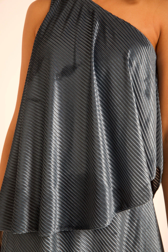 VELVET PLEAT ONE-SHOULDERED MINI - dash and dot dash and dot
