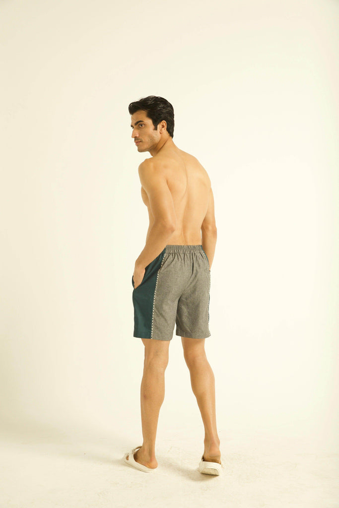 CROSS STITCH BLOCKED SWIM SHORTS - dash and dot dash and dot