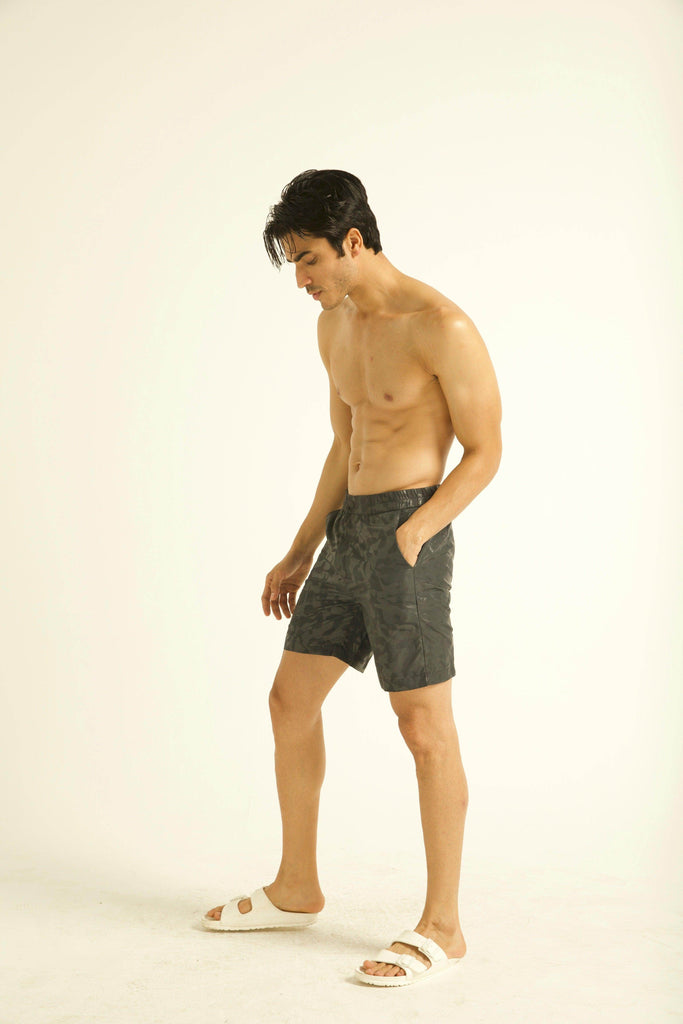 BLACK CAMO SWIM SHORTS - dash and dot dash and dot