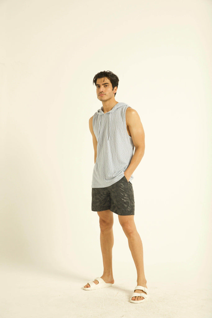 BLUE STRIPE HOOD TANK - dash and dot dash and dot