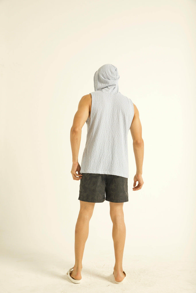 BLUE STRIPE HOOD TANK - dash and dot dash and dot