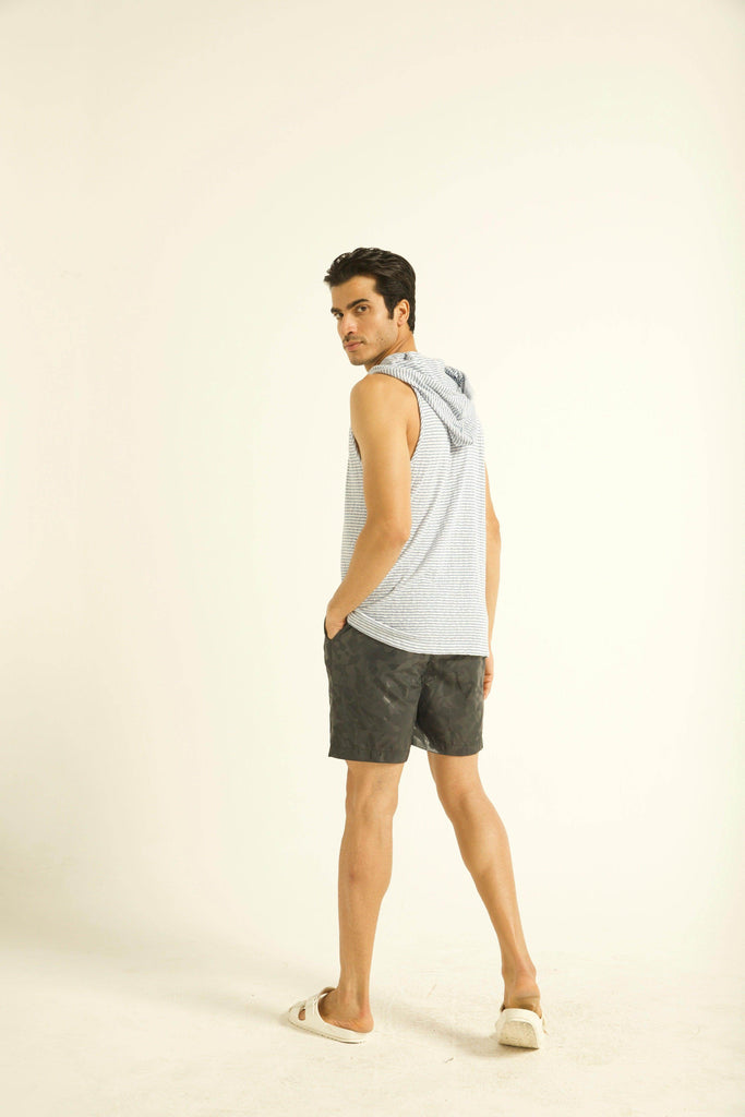 BLUE STRIPE HOOD TANK - dash and dot dash and dot