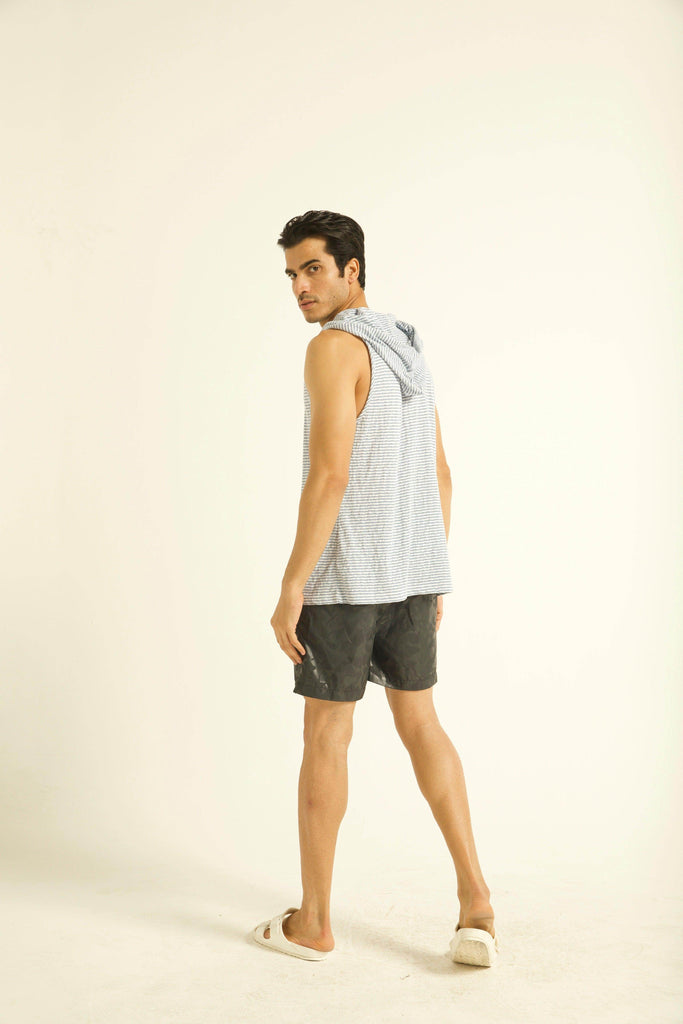 BLUE STRIPE HOOD TANK - dash and dot dash and dot