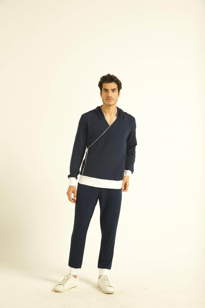 NAVY PIPED JOGGER - dash and dot dash and dot