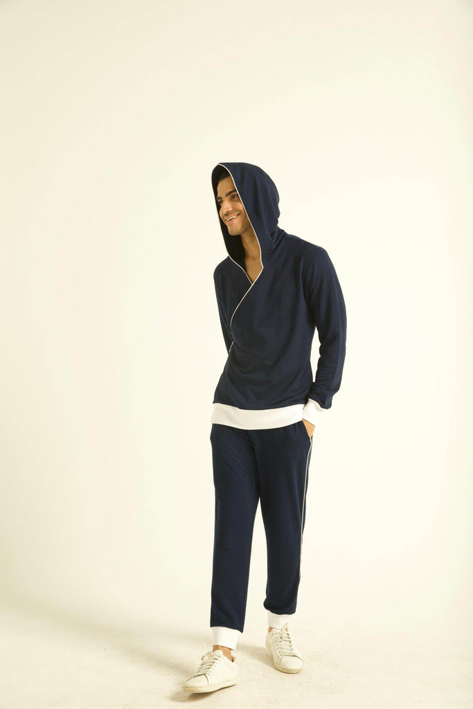 NAVY PIPED JOGGER - dash and dot dash and dot