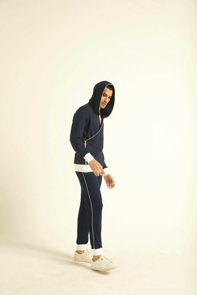 NAVY PIPED JOGGER - dash and dot dash and dot