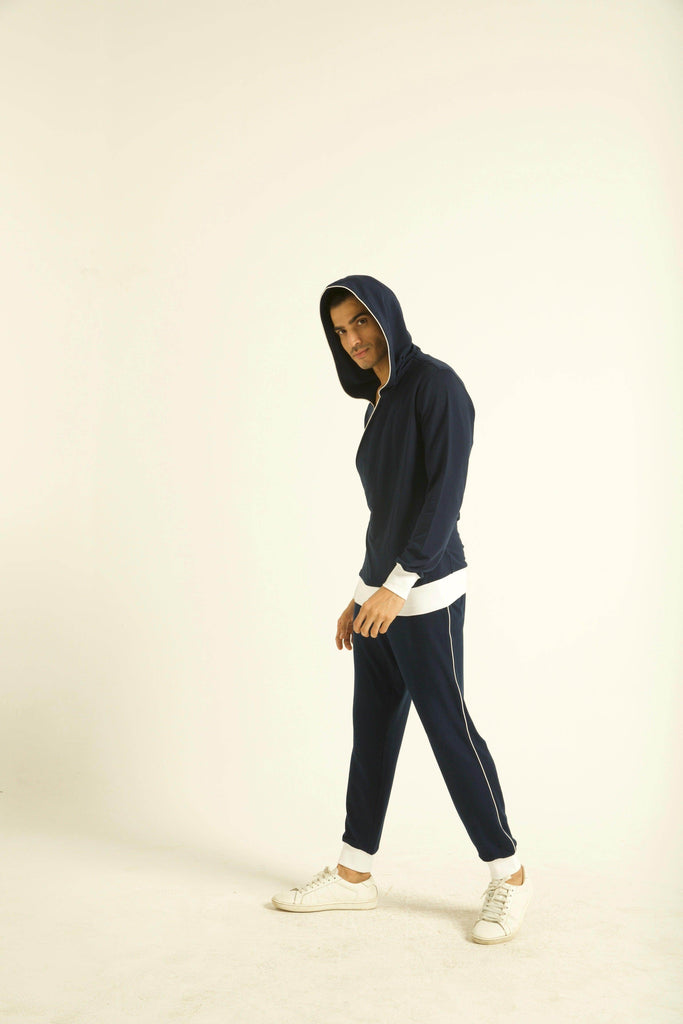 NAVY PIPED JOGGER - dash and dot dash and dot