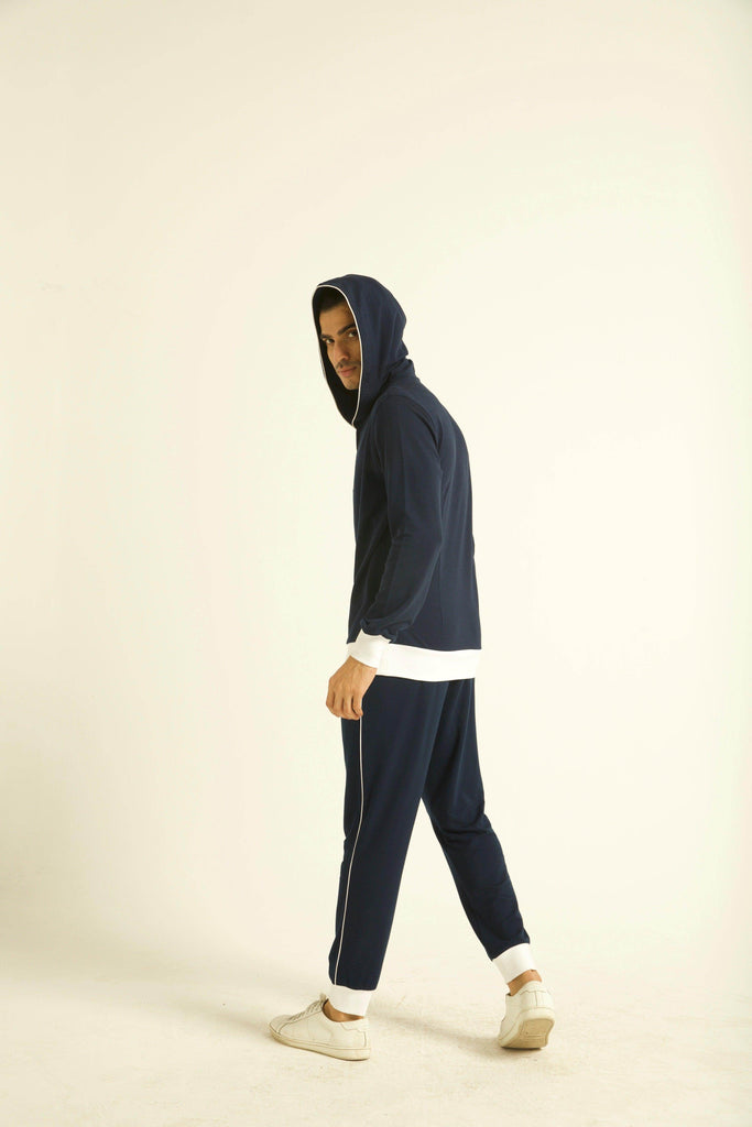 NAVY WRAP HOODIE - dash and dot dash and dot