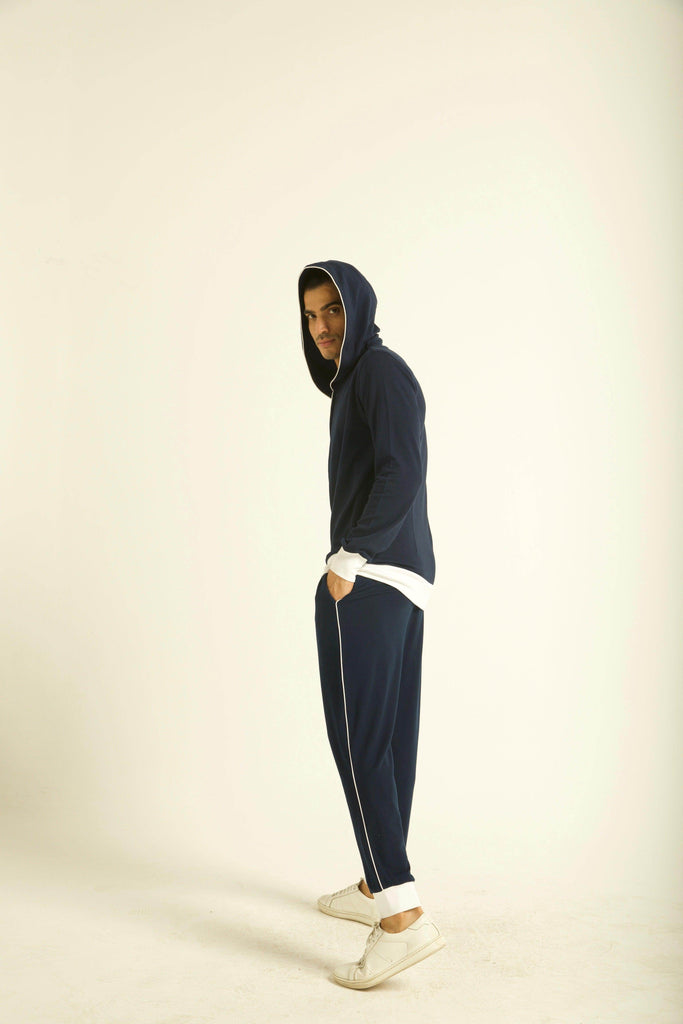 NAVY PIPED JOGGER - dash and dot dash and dot