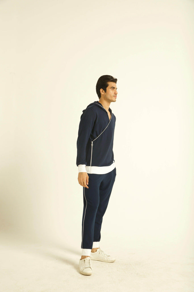 NAVY PIPED JOGGER - dash and dot dash and dot