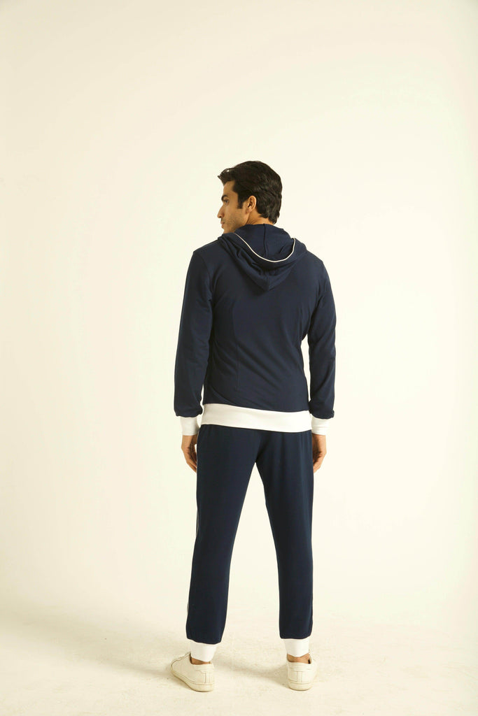 NAVY WRAP HOODIE - dash and dot dash and dot