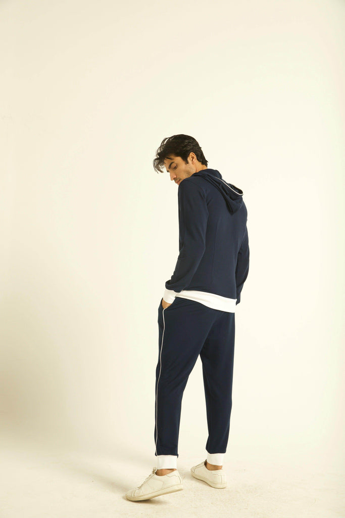 NAVY WRAP HOODIE - dash and dot dash and dot