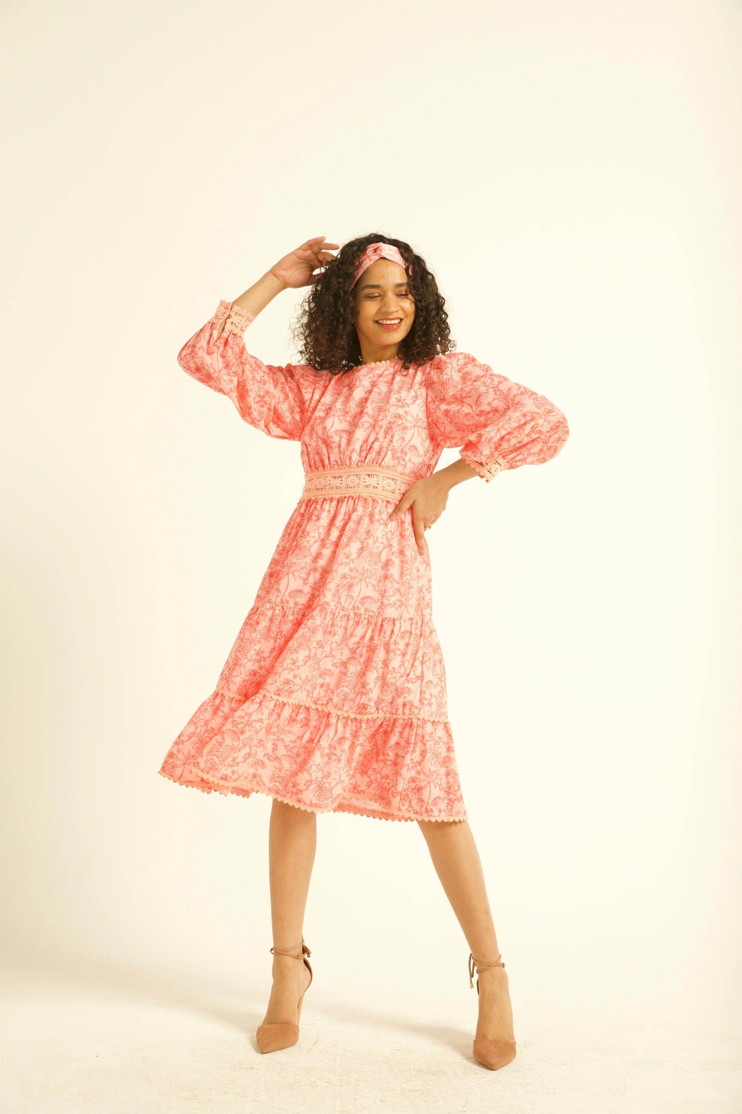 PRINTED LACE DRESS - dash and dot