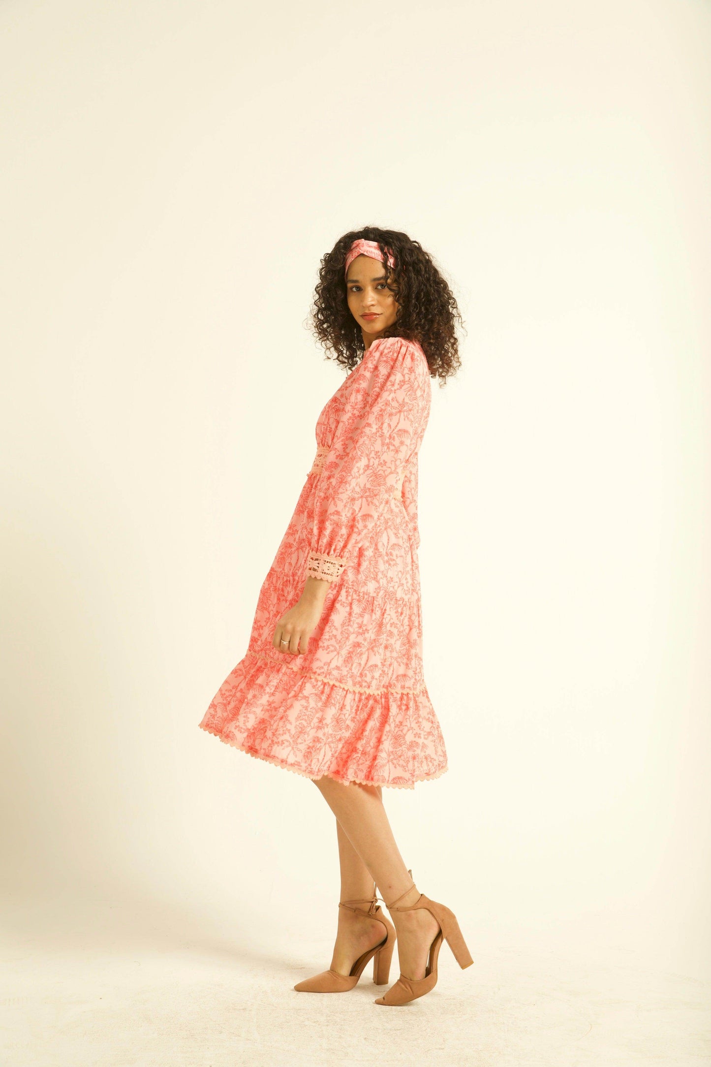 PRINTED LACE DRESS - dash and dot