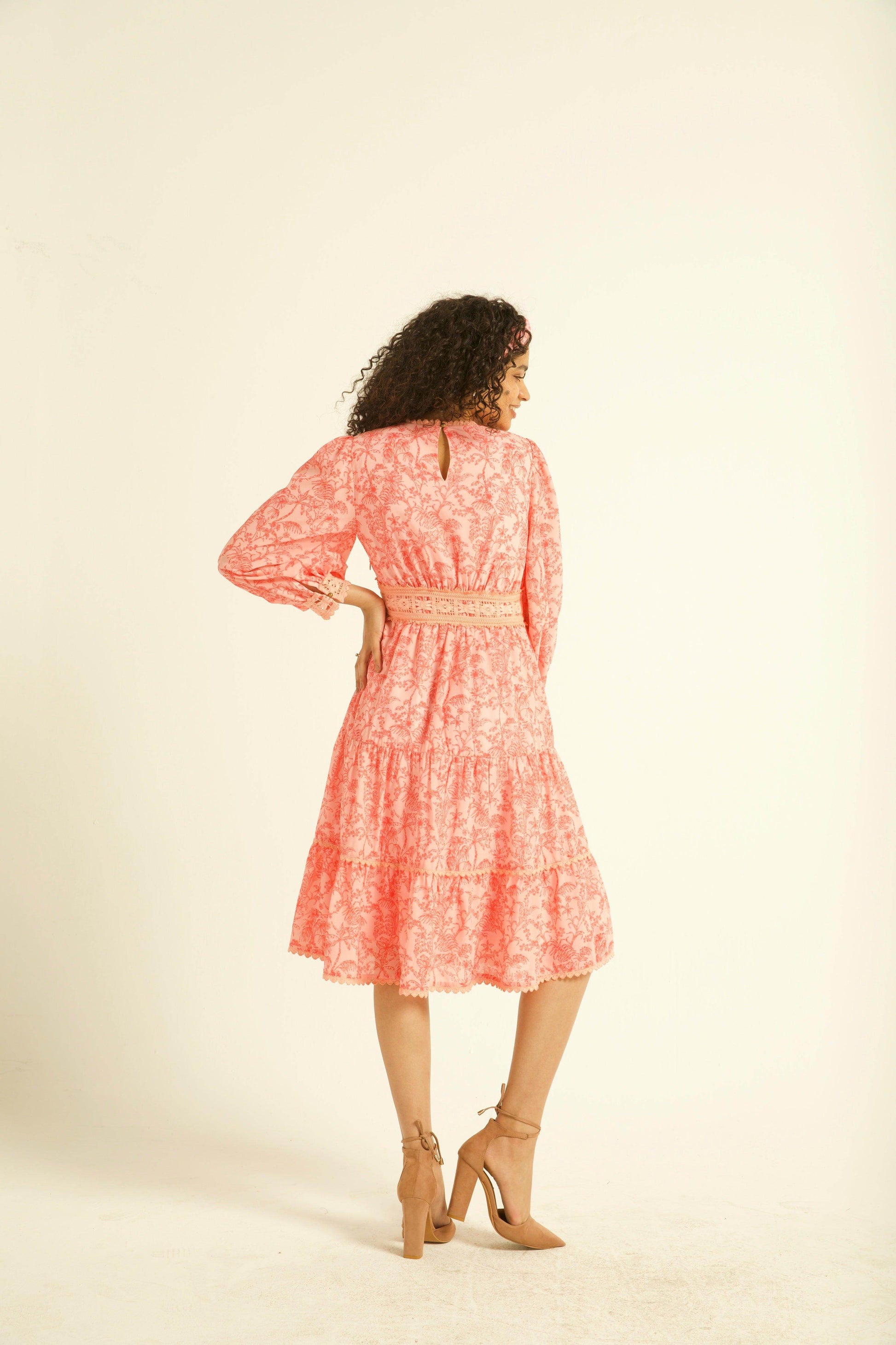 PRINTED LACE DRESS - dash and dot