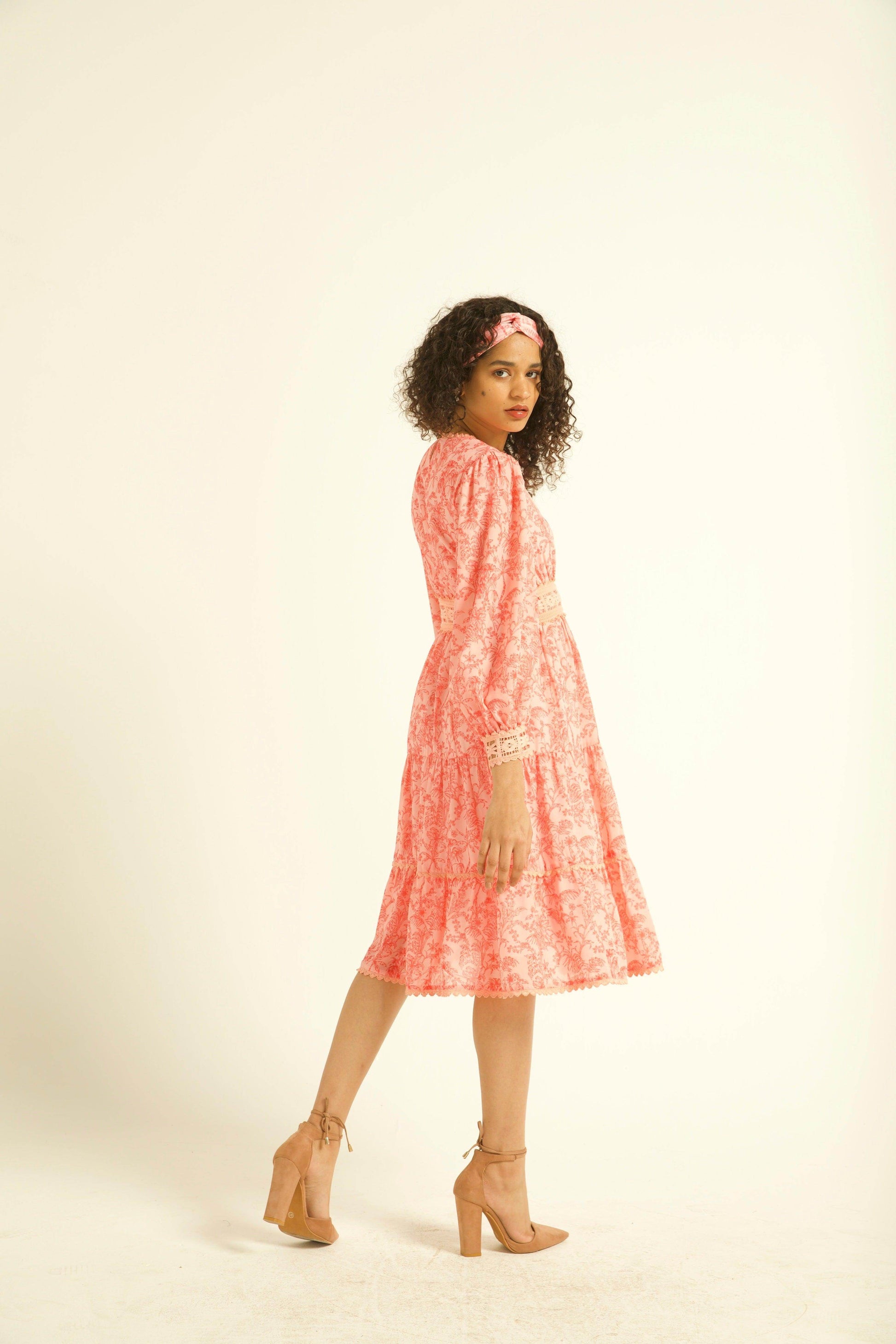 PRINTED LACE DRESS - dash and dot