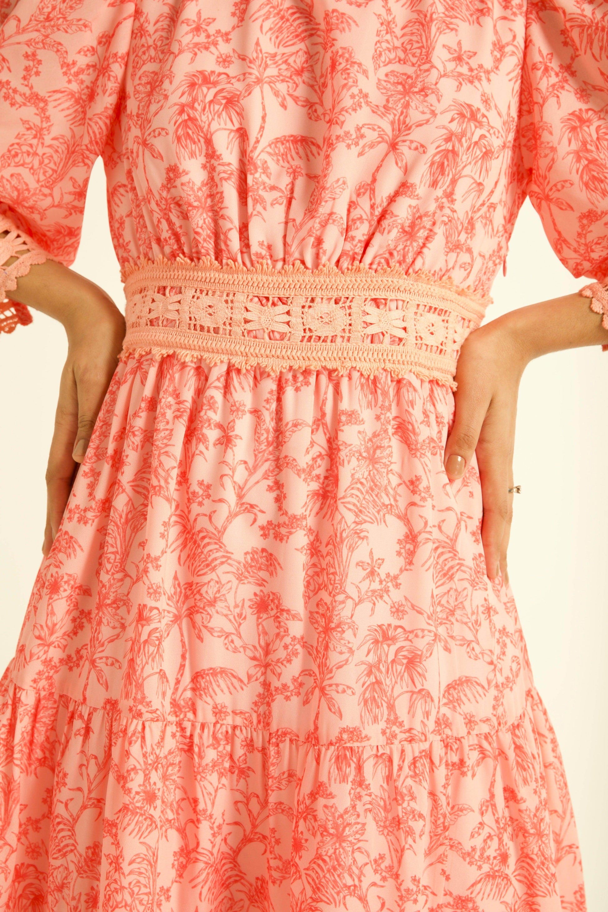 PRINTED LACE DRESS - dash and dot